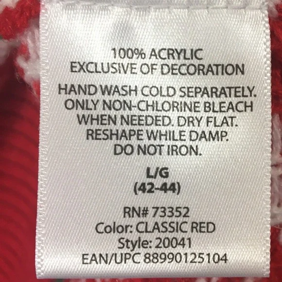 Jolly Sweaters L Ugly Christmas Sweater Llama Santa Hat Scarf Fair Isle‎ - Picture 4 of 5